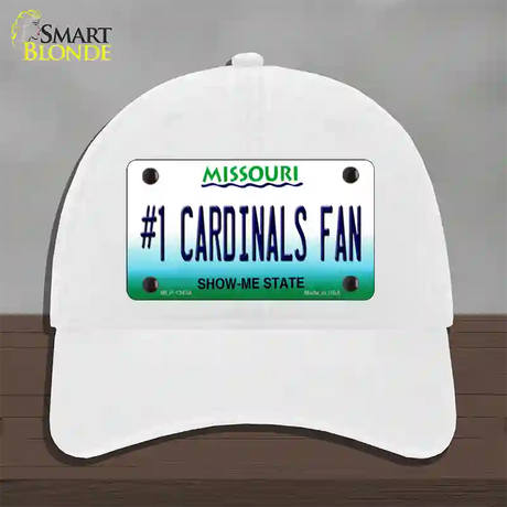 Number 1 Cardinals Fan Missouri Novelty License Plate Hat Tag Unconstructed Cotton / White