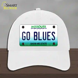 Go Blues Novelty License Plate Hat Tag Unconstructed Cotton / White