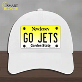 Go Jets Novelty License Plate Hat Tag Unconstructed Cotton / White