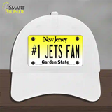 Number 1 Jets Fan Novelty License Plate Hat Tag Unconstructed Cotton / White