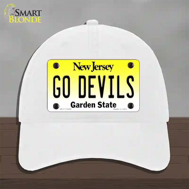 Go Devils Novelty License Plate Hat Tag Unconstructed Cotton / White