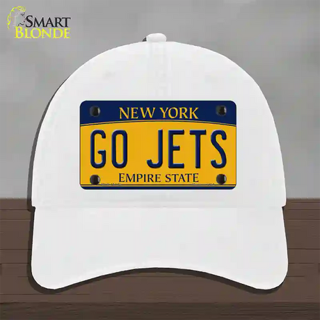 New York Go Jets Novelty License Plate Hat Tag Unconstructed Cotton / White