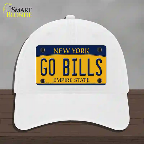 Go Bills Novelty License Plate Hat Tag Unconstructed Cotton / White