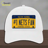 Number 1 Nets Fan Novelty License Plate Hat Tag Unconstructed Cotton / White