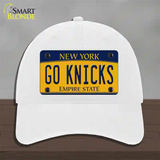 Go Knicks Novelty License Plate Hat Tag Unconstructed Cotton / White