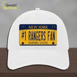 Number 1 Rangers Fan Novelty License Plate Hat Tag Unconstructed Cotton / White