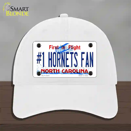 Number 1 Hornets Fan Novelty License Plate Hat Tag Unconstructed Cotton / White