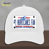 Number 1 Hurricanes Fan Novelty License Plate Hat Tag Unconstructed Cotton / White