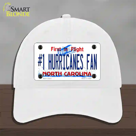 Number 1 Hurricanes Fan Novelty License Plate Hat Tag Unconstructed Cotton / White