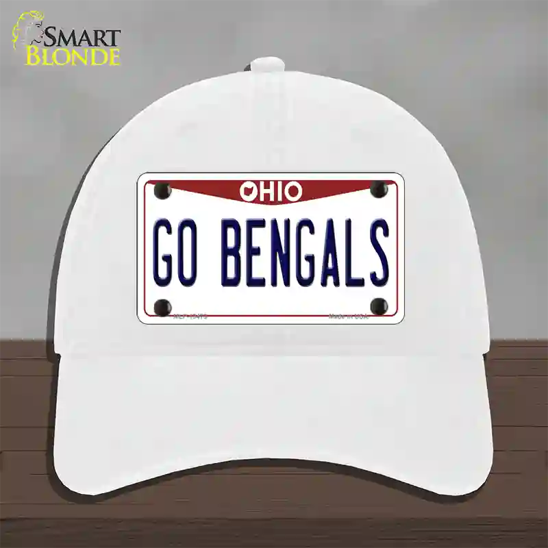 Go Bengals Novelty License Plate Hat Tag Unconstructed Cotton / White