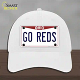 Go Reds Novelty License Plate Hat Tag Unconstructed Cotton / White