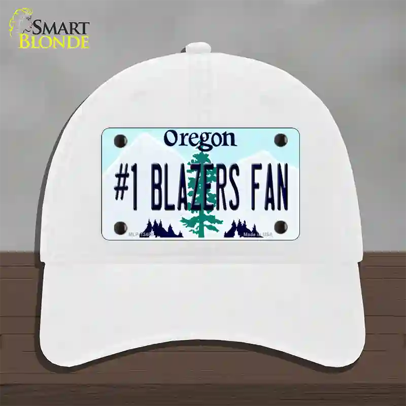 Number 1 Blazers Fan Novelty License Plate Hat Tag Unconstructed Cotton / White