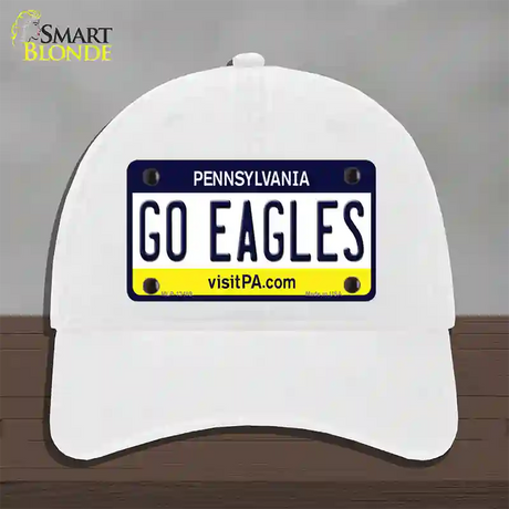 Go Eagles Novelty License Plate Hat Tag Unconstructed Cotton / White