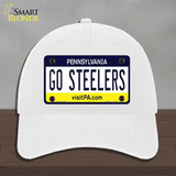 Go Steelers Novelty License Plate Hat Tag Unconstructed Cotton / White