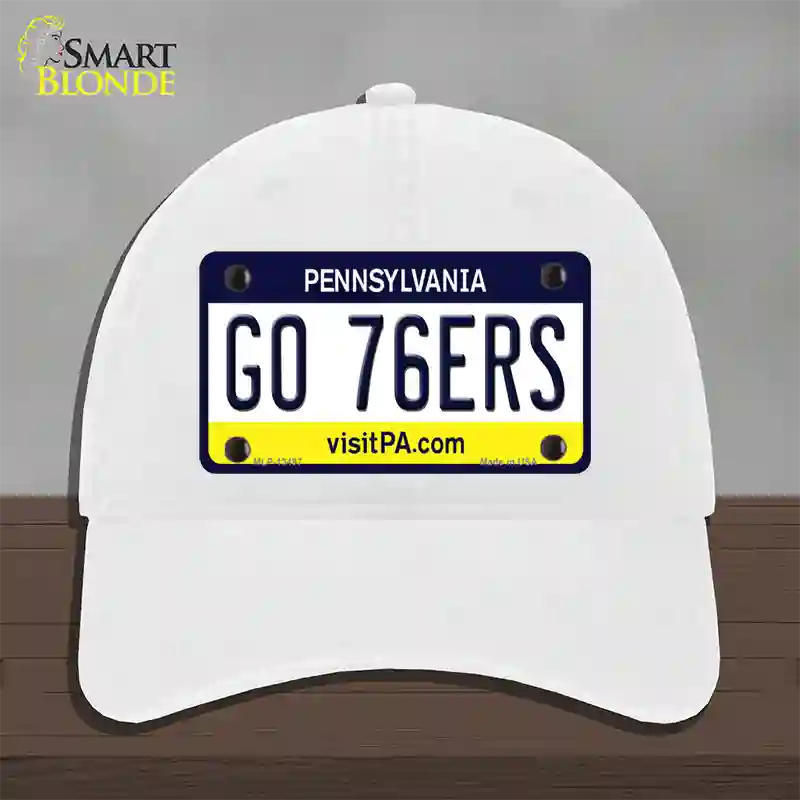 Go 76ers Novelty License Plate Hat Tag Unconstructed Cotton / White