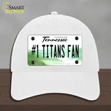 Number 1 Titans Fan Novelty License Plate Hat Tag Unconstructed Cotton / White