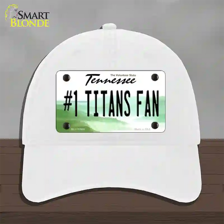 Number 1 Titans Fan Novelty License Plate Hat Tag Unconstructed Cotton / White