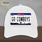 Go Cowboys Novelty License Plate Hat Tag Unconstructed Cotton / White