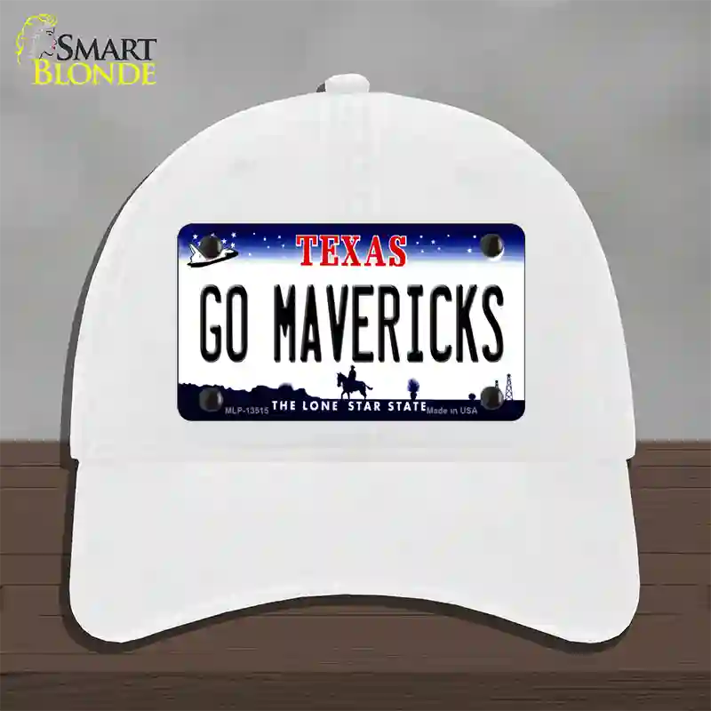 Go Mavericks Novelty License Plate Hat Tag Unconstructed Cotton / White