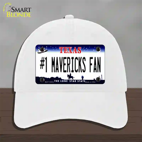 Number 1 Mavericks Fan Novelty License Plate Hat Tag Unconstructed Cotton / White