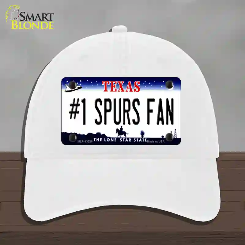 Number 1 Spurs Fan Novelty License Plate Hat Tag Unconstructed Cotton / White