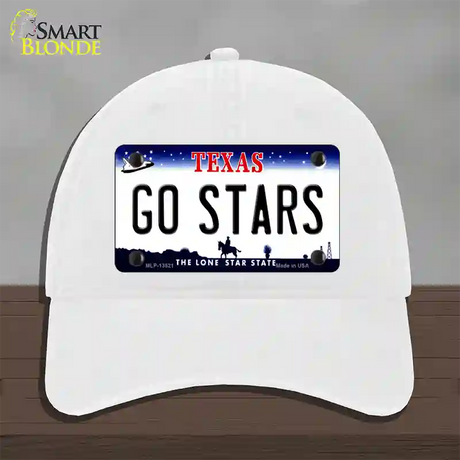 Go Stars Novelty License Plate Hat Tag Unconstructed Cotton / White