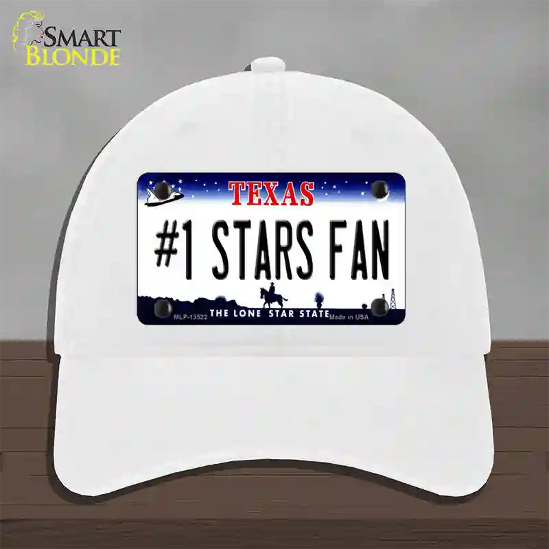 Number 1 Stars Fan Novelty License Plate Hat Tag Unconstructed Cotton / White