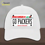 Go Packers Novelty License Plate Hat Tag Unconstructed Cotton / White