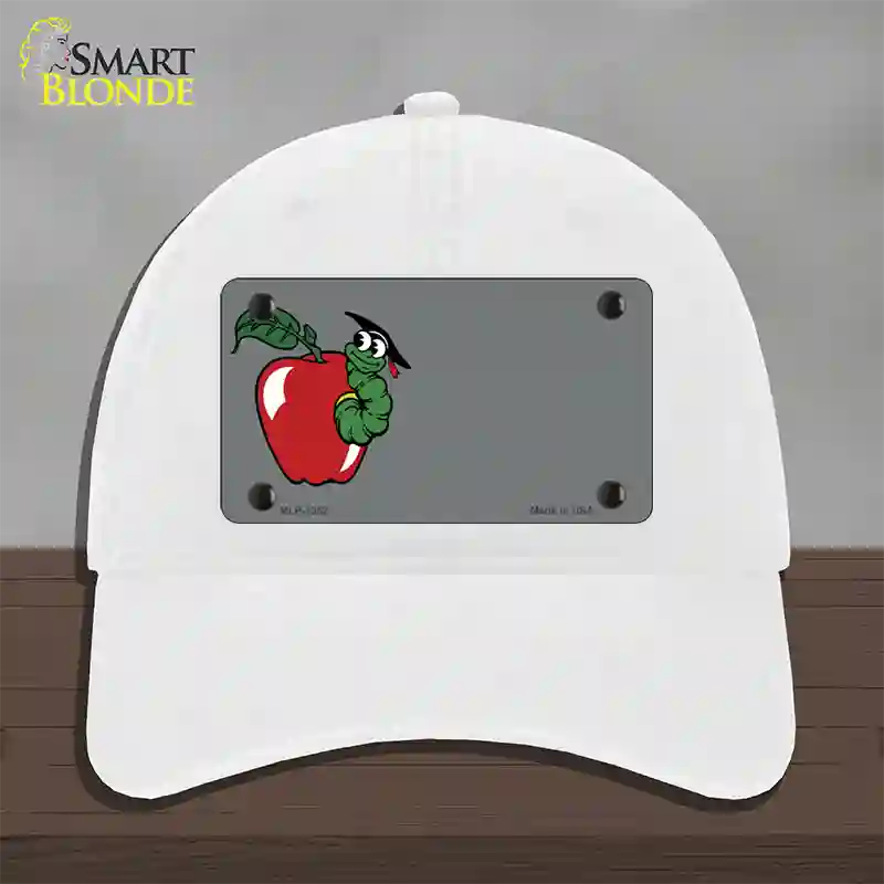 Teacher Apple Offset Novelty License Plate Hat Unconstructed Cotton / White