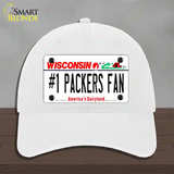 Number 1 Packers Fan Novelty License Plate Hat Tag Unconstructed Cotton / White