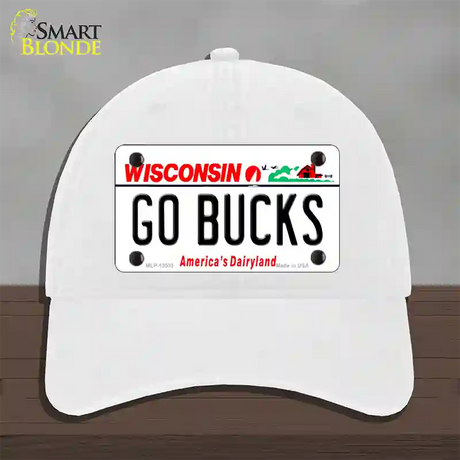 Go Bucks Novelty License Plate Hat Tag Unconstructed Cotton / White