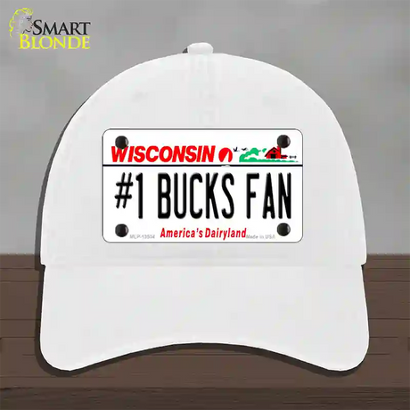 Number 1 Bucks Fan Novelty License Plate Hat Tag Unconstructed Cotton / White