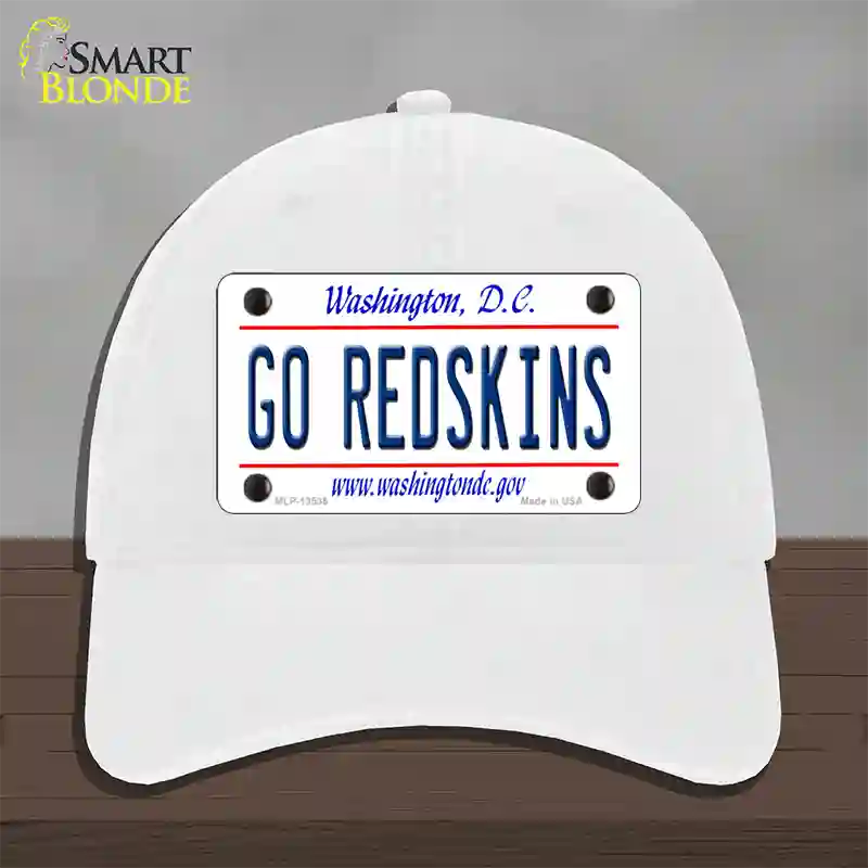 Go Redskins Novelty License Plate Hat Tag Unconstructed Cotton / White