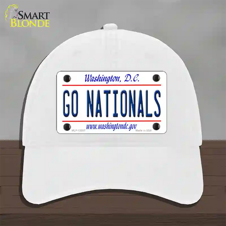 Go Nationals Novelty License Plate Hat Tag Unconstructed Cotton / White