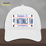 Number 1 Nationals Fan Novelty License Plate Hat Tag Unconstructed Cotton / White