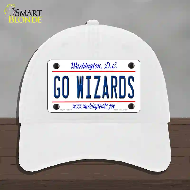 Go Wizards Novelty License Plate Hat Tag Unconstructed Cotton / White