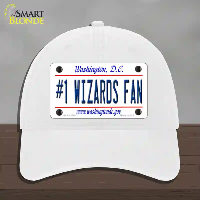 Number 1 Wizards Fan Novelty License Plate Hat Tag Unconstructed Cotton / White