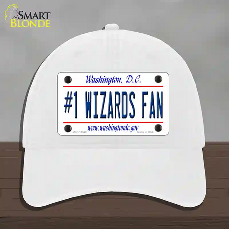 Number 1 Wizards Fan Novelty License Plate Hat Tag Unconstructed Cotton / White