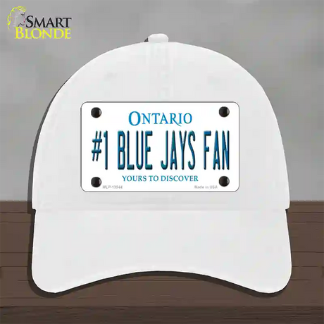 Number 1 Blue Jays Fan Novelty License Plate Hat Tag Unconstructed Cotton / White