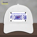 Number 1 Canucks Fan Novelty License Plate Hat Tag Unconstructed Cotton / White