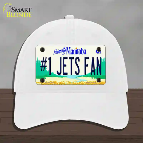 Number 1 Jets Fan Manitoba Novelty License Plate Hat Tag Unconstructed Cotton / White