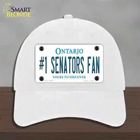 Number 1 Senators Fan Novelty License Plate Hat Tag Unconstructed Cotton / White