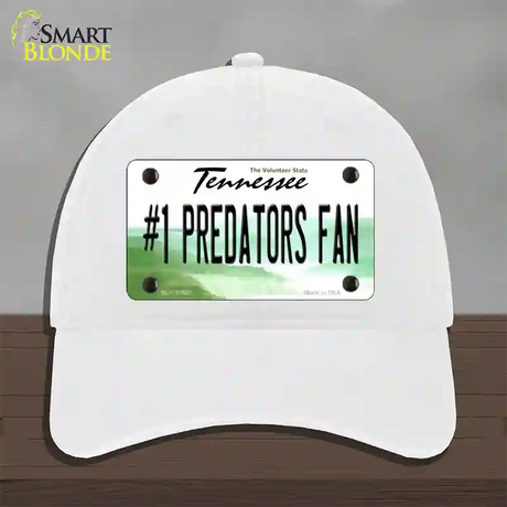 Number 1 Predators Fan Novelty License Plate Hat Tag Unconstructed Cotton / White