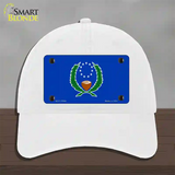 Pohnpei Flag Novelty License Plate Hat Unconstructed Cotton / White