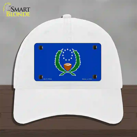 Pohnpei Flag Novelty License Plate Hat Unconstructed Cotton / White