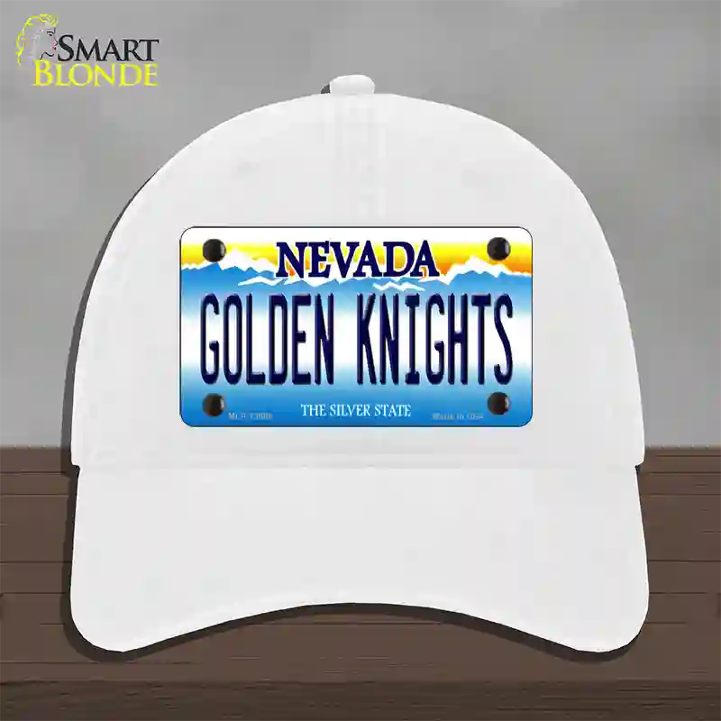 Golden Knights Novelty License Plate Hat Tag Unconstructed Cotton / White