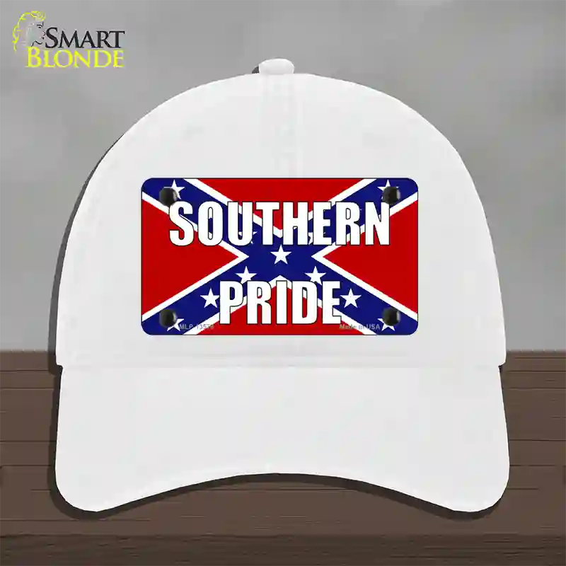 Southern Pride Confederate Novelty License Plate Hat Tag Unconstructed Cotton / White