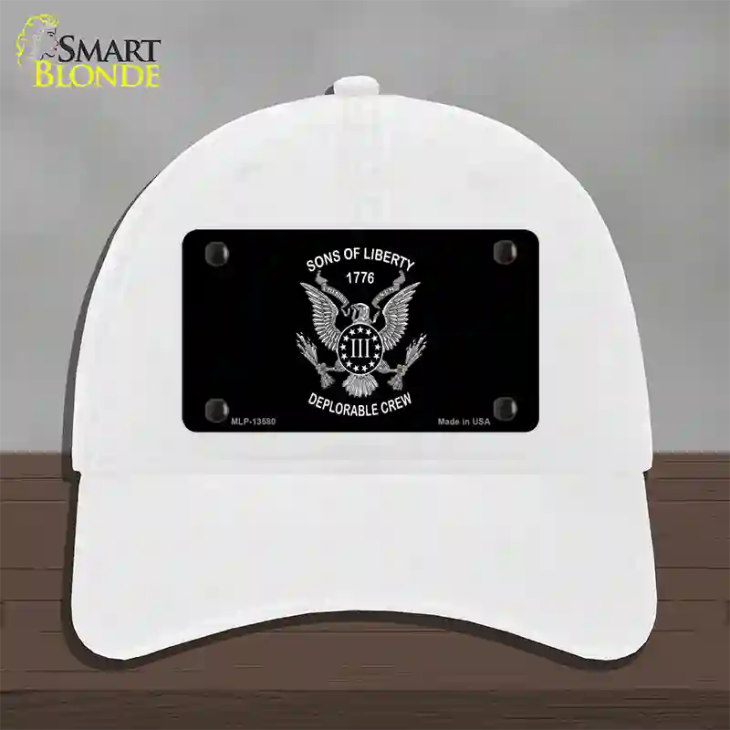 Sons of Liberty 1776 Novelty License Plate Hat Tag Unconstructed Cotton / White