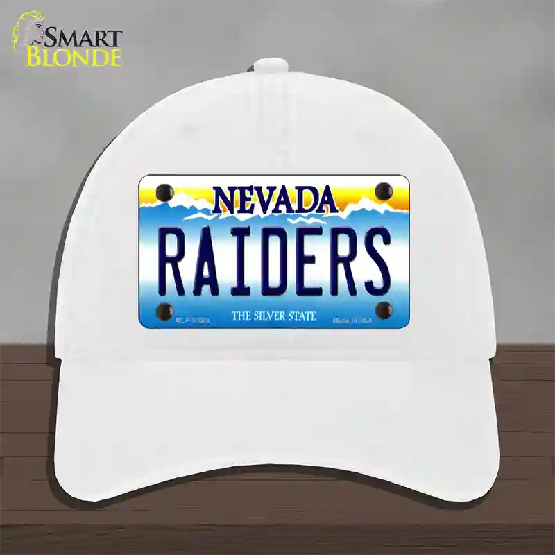 Raiders Nevada Novelty License Plate Hat Tag Unconstructed Cotton / White