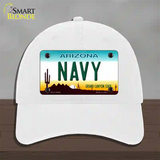 Navy Arizona Novelty License Plate Hat Tag Unconstructed Cotton / White